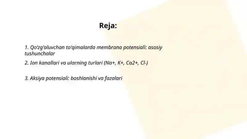 Qoʻzgʻaluvchan toʻqimalar fiziologiyasi 2