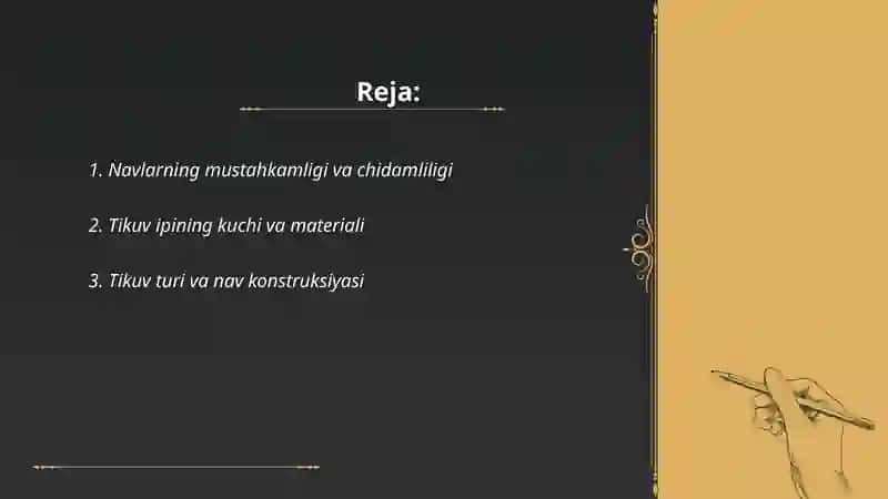 Navlarga qoʻyiladigan talablar 2