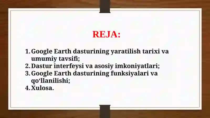 Google Earth dasturi va uning ahamiyati (TAQDIMOT) 2