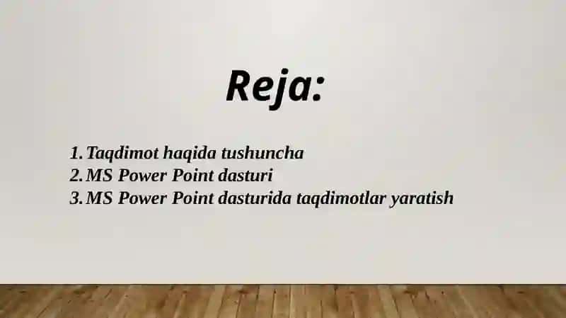Taqdimotlar bilan ishlash texnologiyasi 2