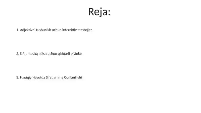 Sifat so'z turkumini o'rganishda interfaol usullarni qo'llash 2