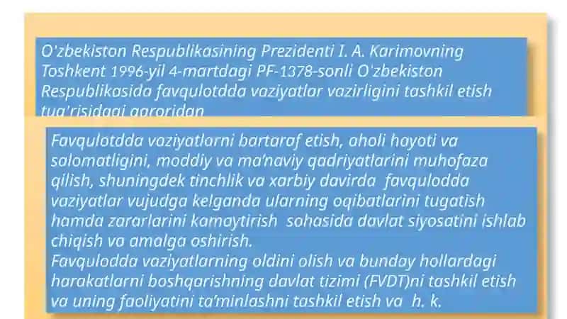 Favqulodda vaziyatlarda shikastlangan fuqarolarni davolash evakuatsiya tadbirlari (DET)ni tashkillashtirish 2
