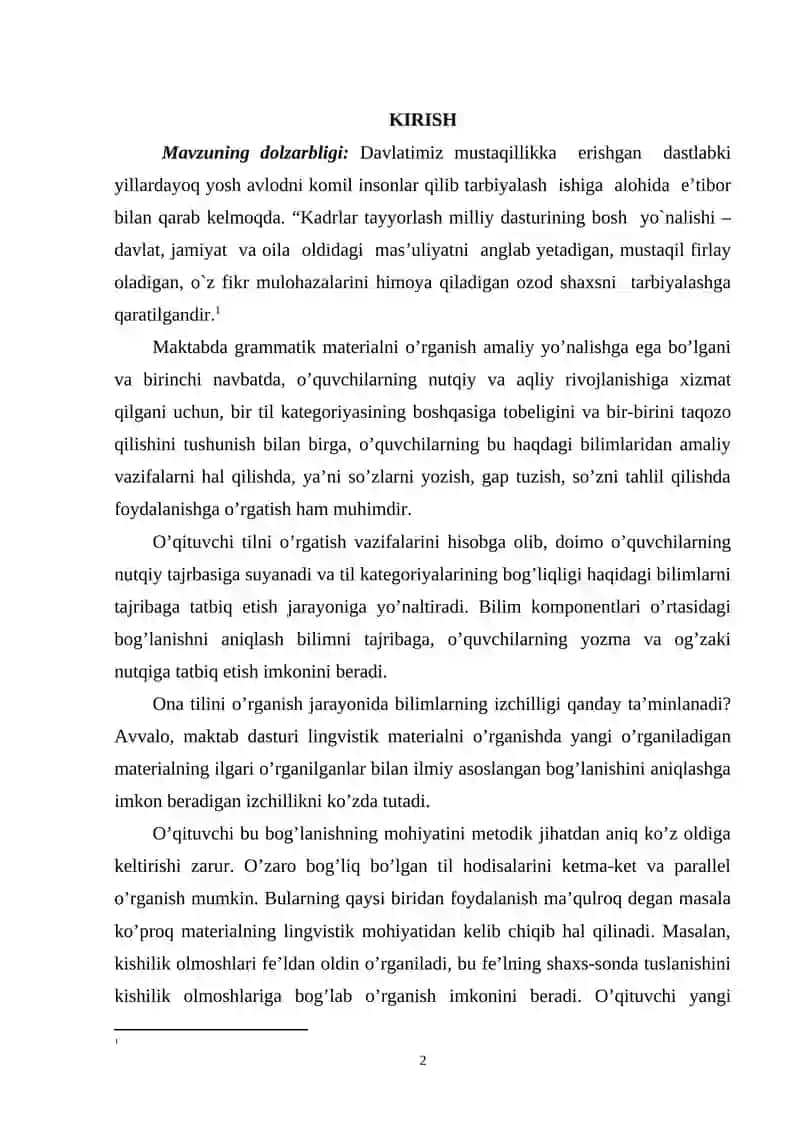 Boshlang`ich sinflarda so`z tarkibi mavzusini o`rgatish metodikasi. 2