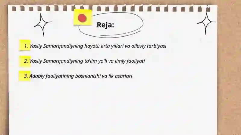 Vasliy Samarqandiy hayoti va ijodi 2