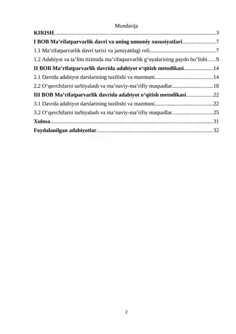 Adabiyot o‘qitish metodikassi tarixida ma’rifatparvarlik davri 2