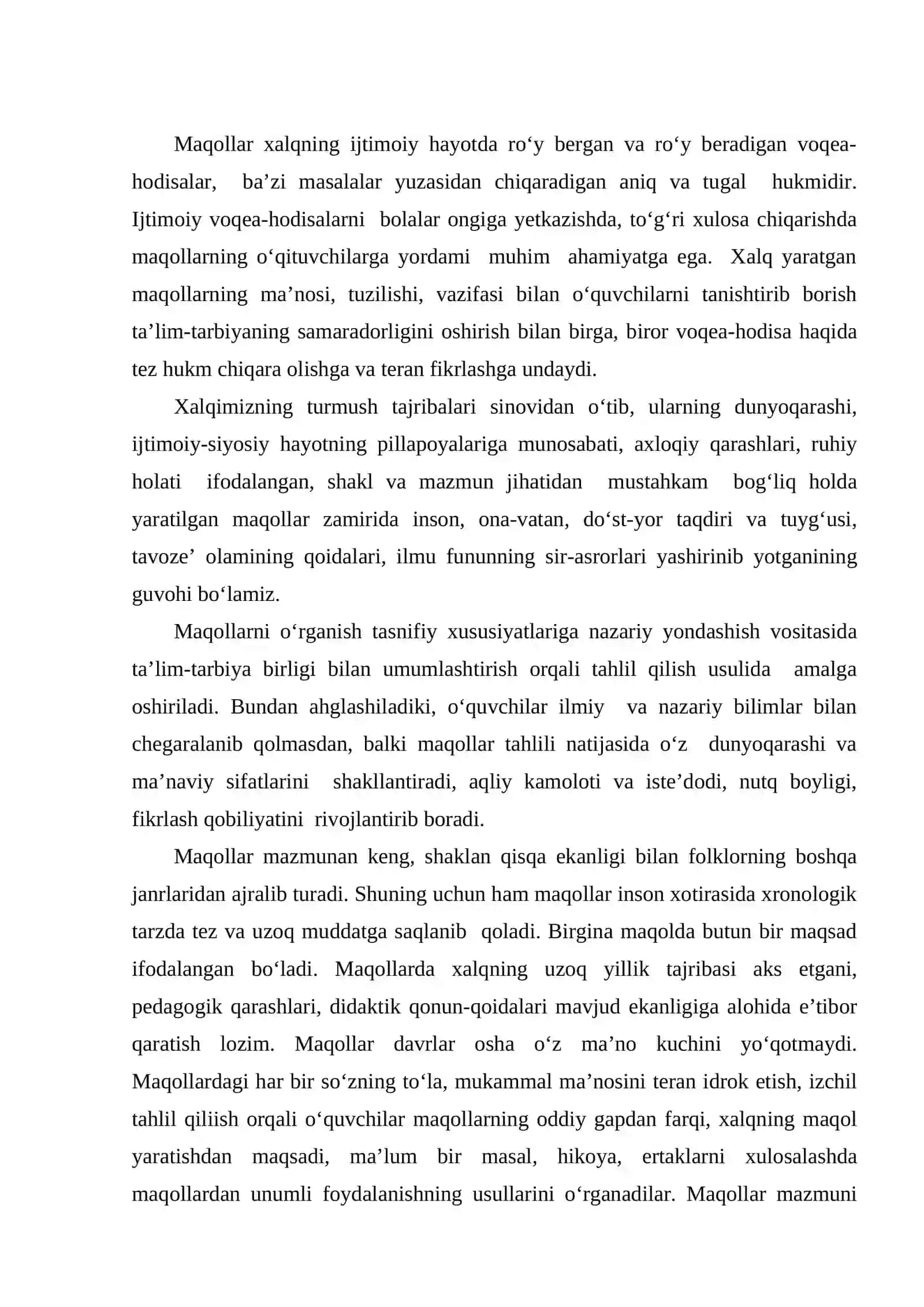 Mаqоllаr - dоnishmаndlik majmui. Mаqоllаrning tаsnifiy vа uslubiy аsоslаri 2