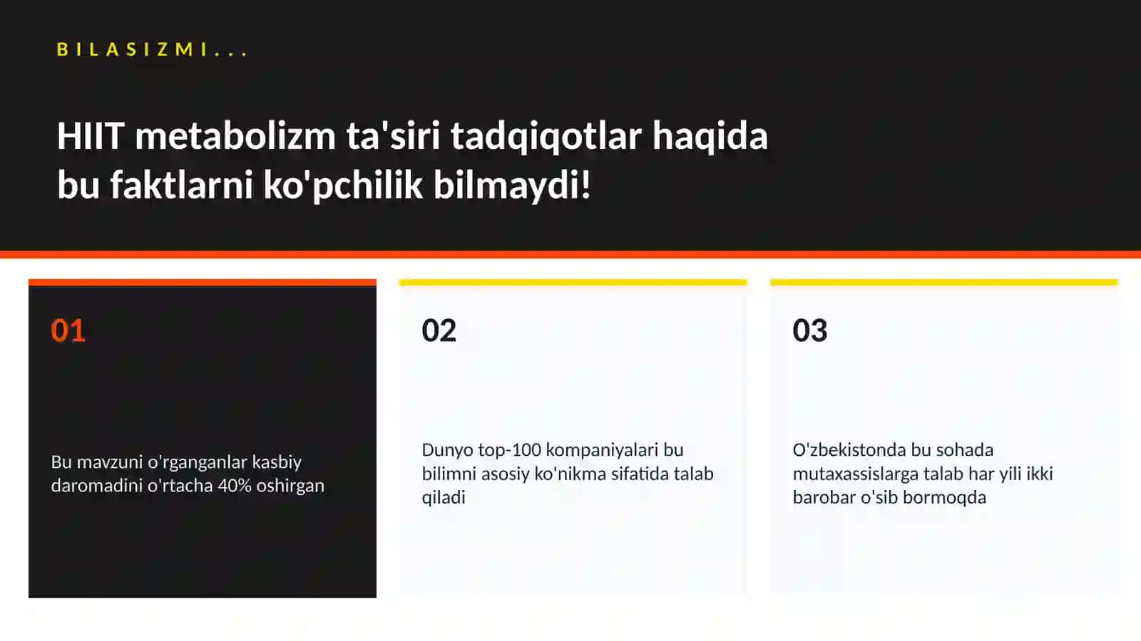 HIIT metabolizm ta'siri tadqiqotlar 2