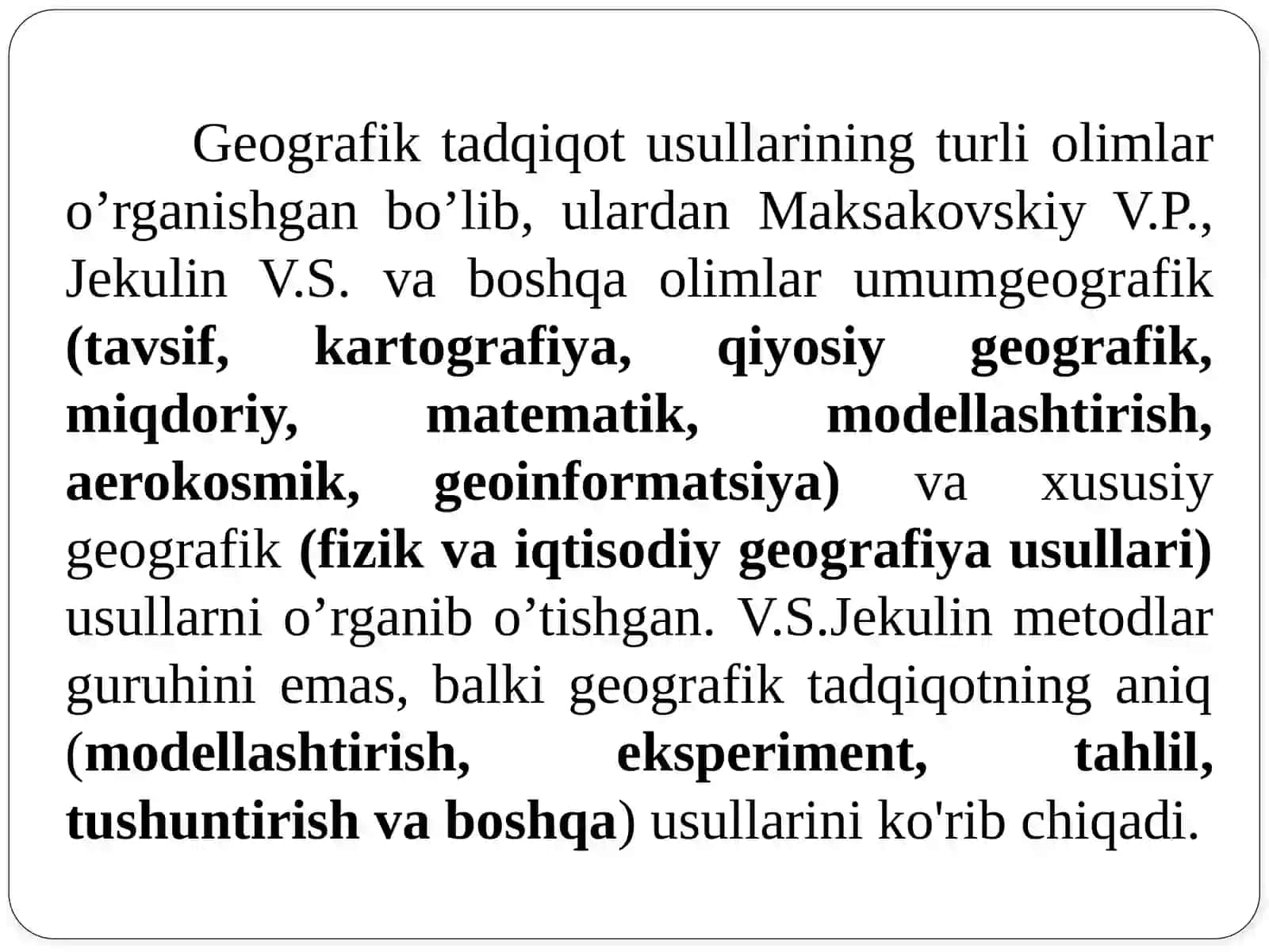 UMUMIY TABIIY GEOGRAFIYANING TADQIQOT USULLARI 2