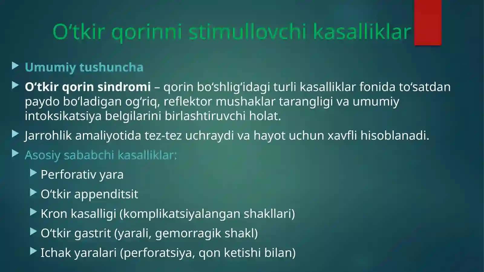 O‘tkir qorinni stimullovchi kasalliklar 2
