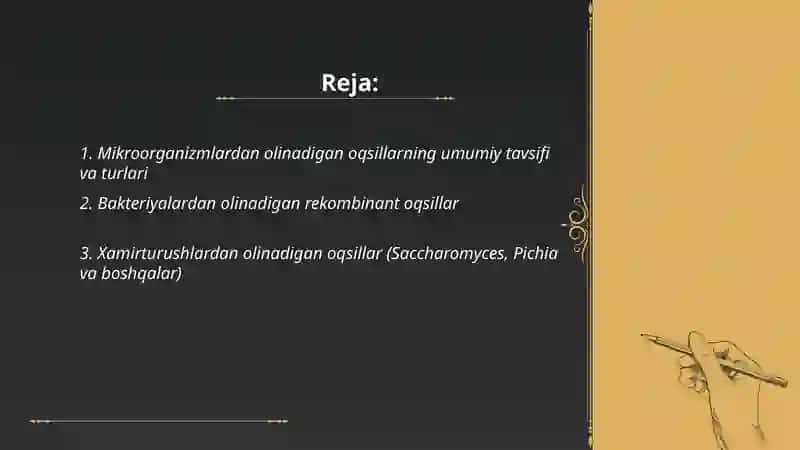 Mikroorganizmlardan olinadigan oqsillar 2