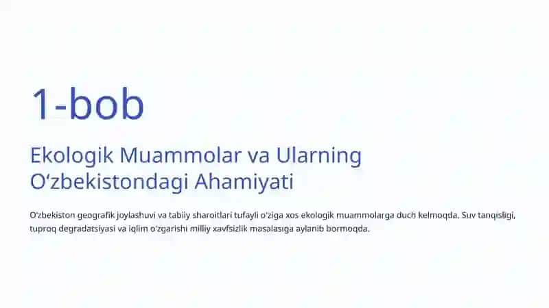 Biologik Tadqiqotlarda Ekologik Yondashuv: Barqaror Kelajak Yoʻlida 2