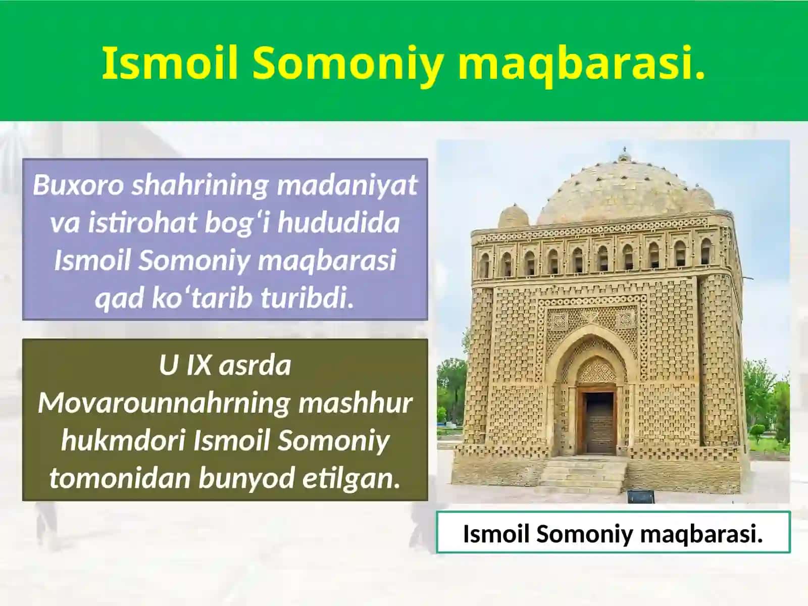 O‘zbekistonning tarixiy-me’moriy dəgorliklari 2
