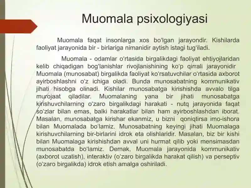 Muomala psixologiyasi 2