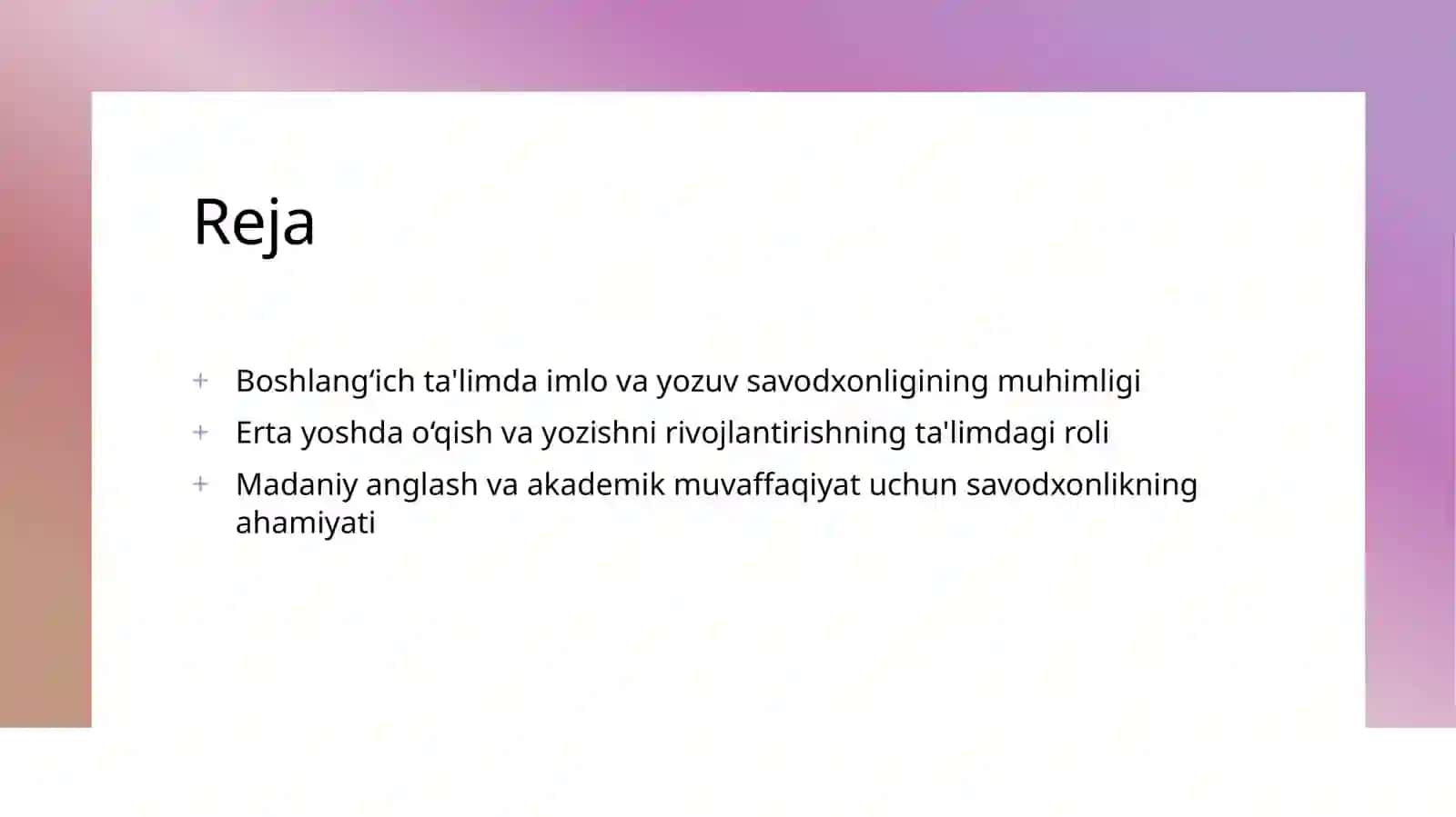 Boshlanĝich ta 'limda imloviy savodxonlikning ahamiyati 2