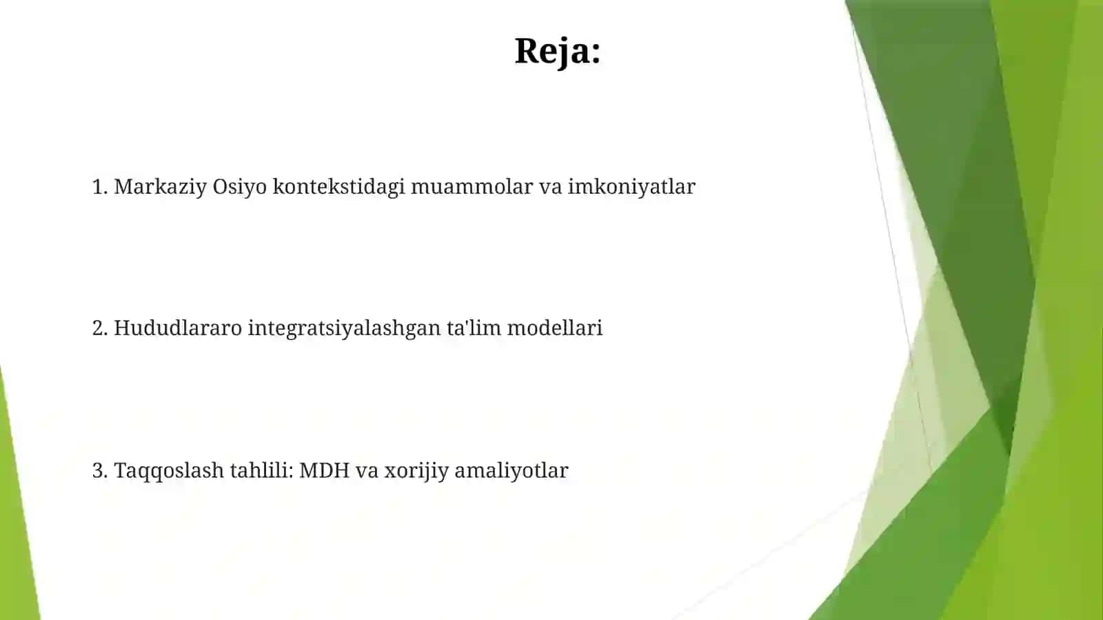 Markaziy Osiyo va MDH, xorij davlatlarida integratsiyalashgan ta'lim 2