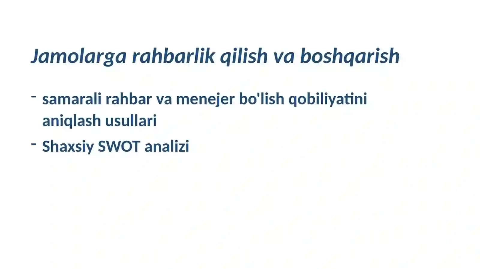 Menejmentda SWOT tahlili 2
