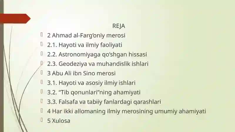 Ahmad  AL-Farg’oniy  merosi   .    Abu     Ali   ibn   Sinoning   buyuk   merosi 2
