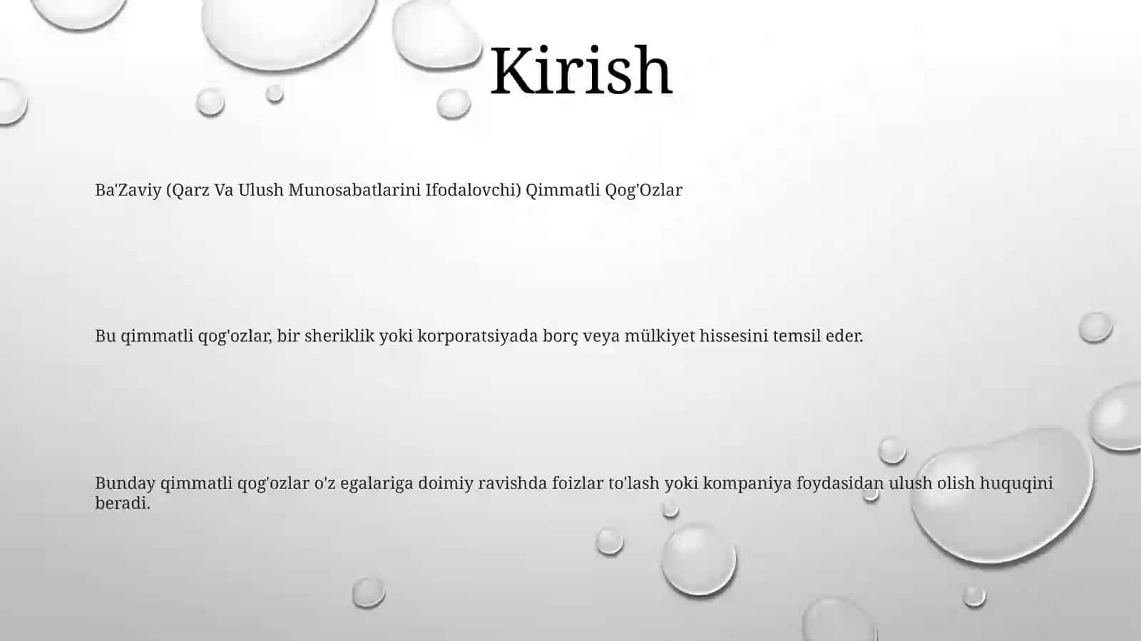 Ba'Zaviy (Qarz Va Ulush Munosabatlarini Ifodalovchi) Qimmatli Qog'Ozlar 2