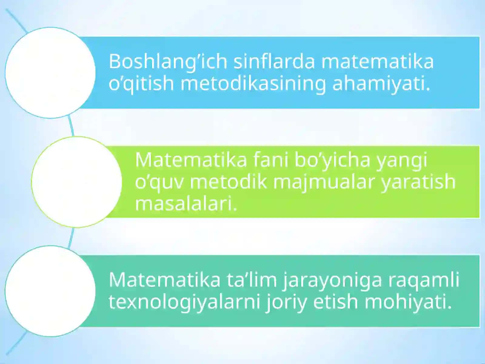 Boshlang'ich sinfda matematika o’qitishning umumiy masalalari 2