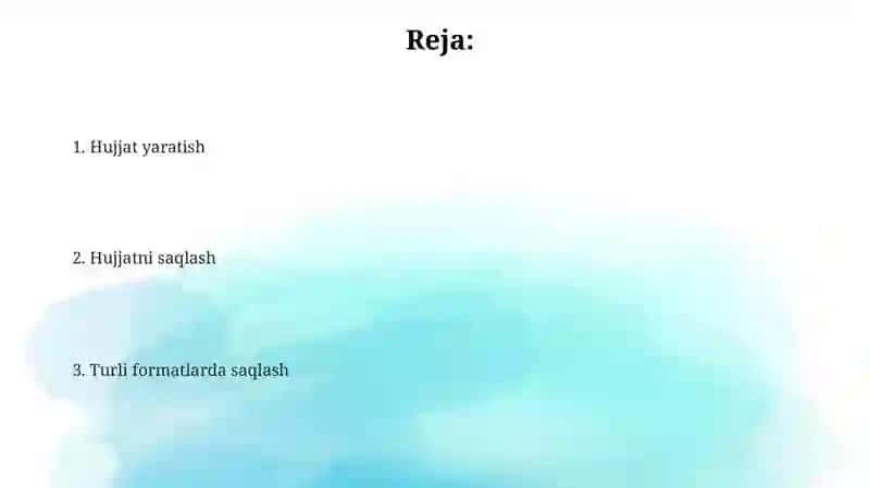 Word hujjat yaratish va saqlash 2