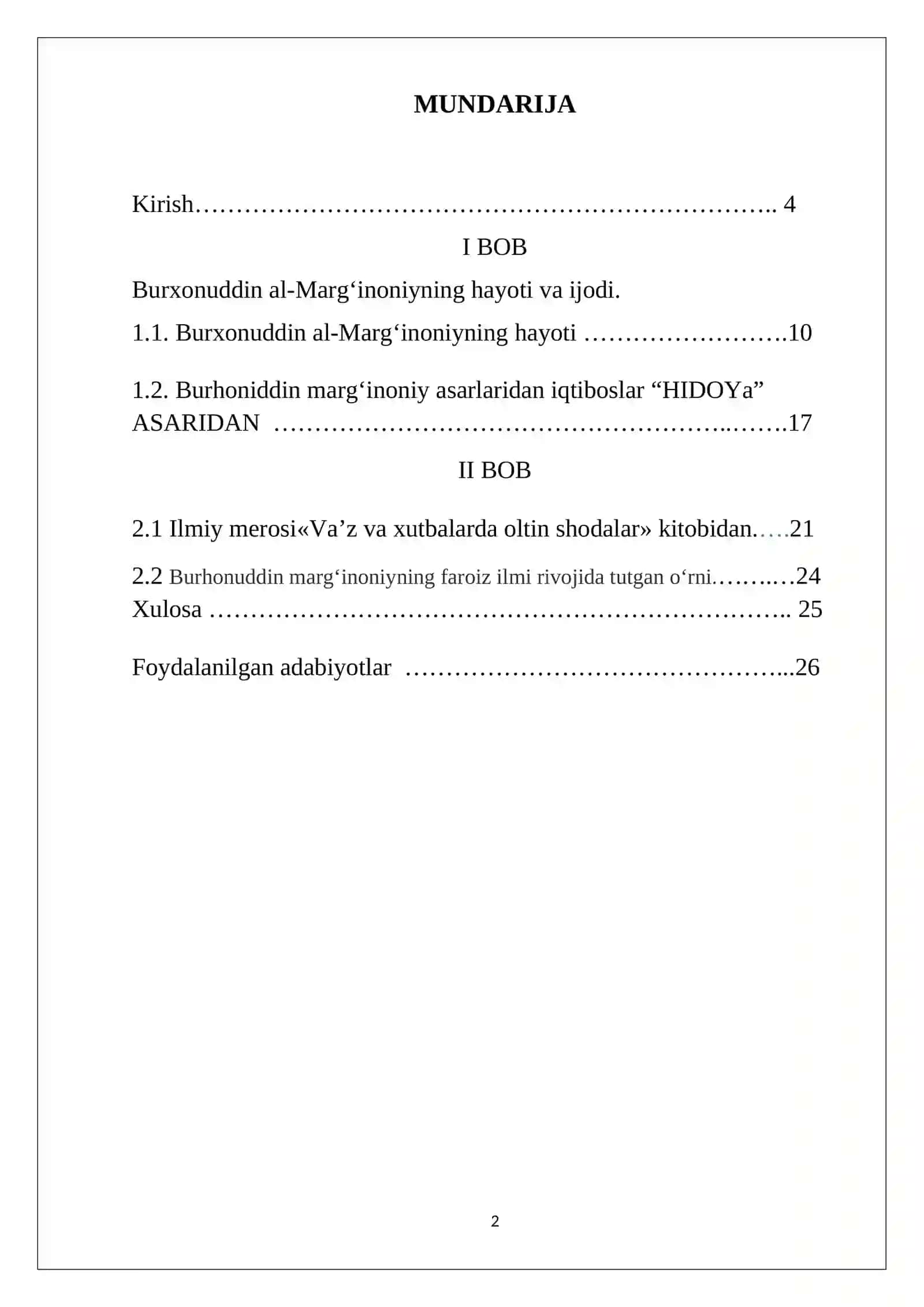 Burhoniddin marg‘inoniy asarlaridan iqtiboslar 2