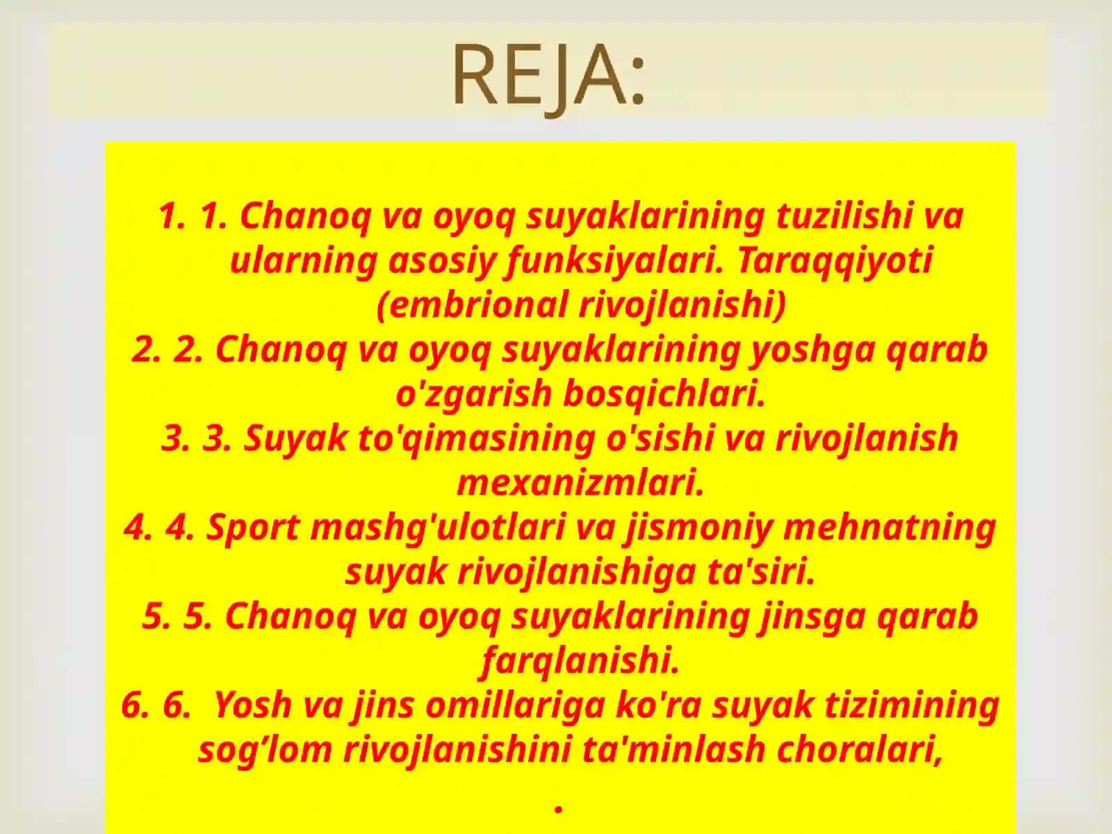 Chanoq va Oyoq suyaklarining yoshga qarabo'zgarishi 2