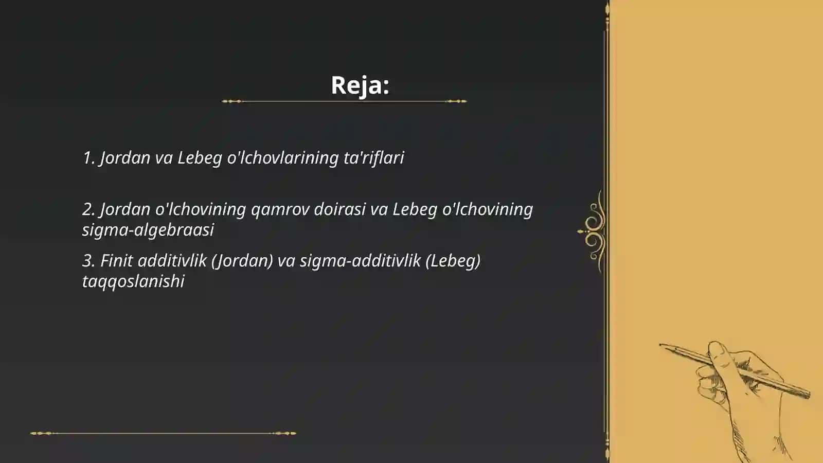 Jordan va Lebeg oʻlchovlarini taqqoslash 2