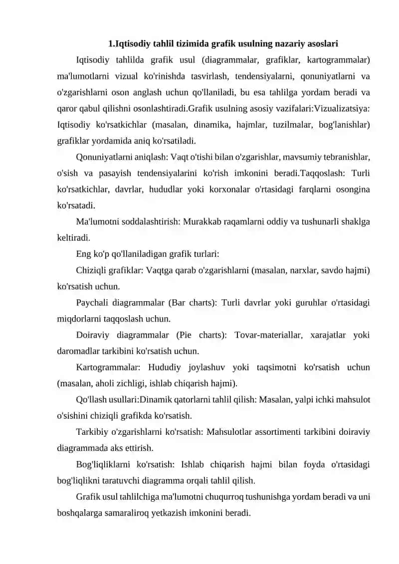 IQTISODIY TAHLILDA GRAFIK USULDAN FOYDALANISH 2