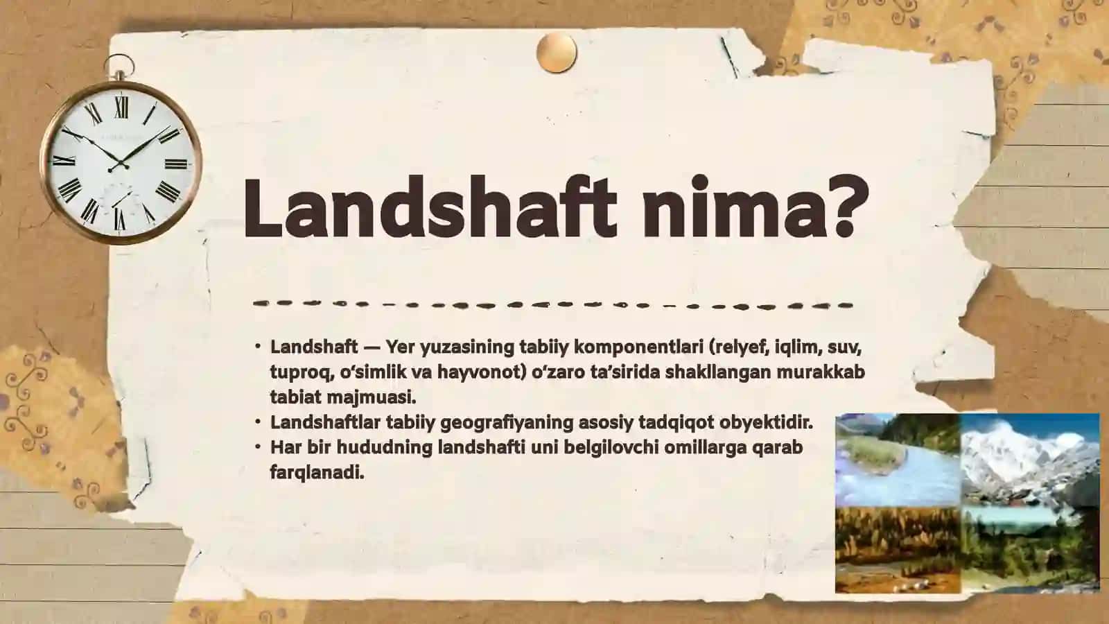 Landshaftlarning shakllanish omillari va ularning turlari 2