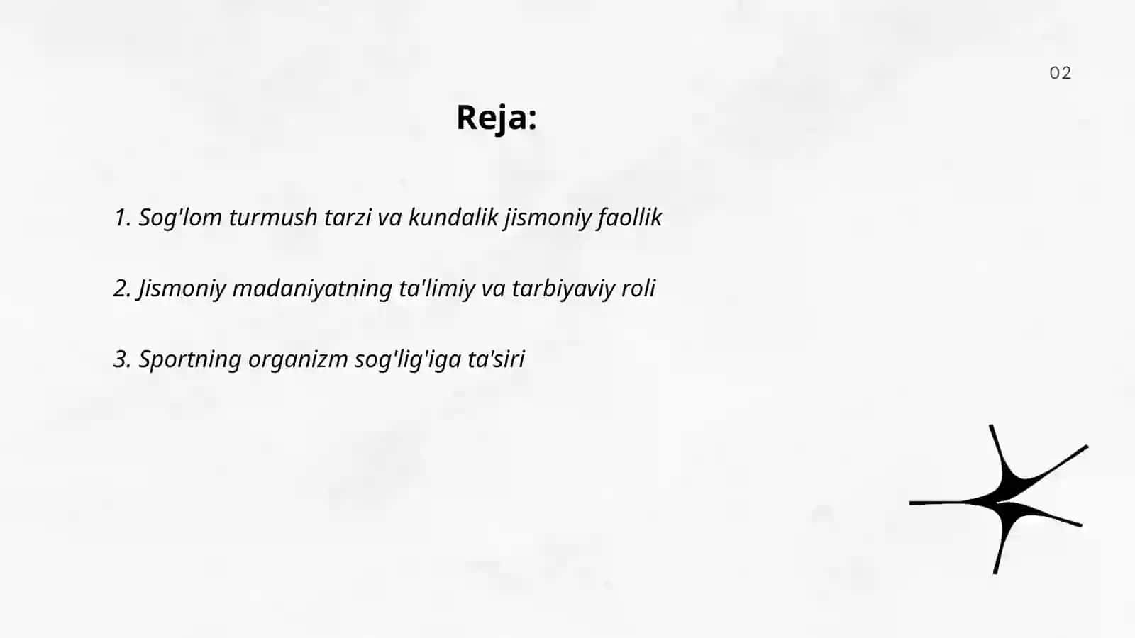 Sog'lom turmush tarzi va sport, sog'lom turmush tarzi. Marsov shohjahon 2