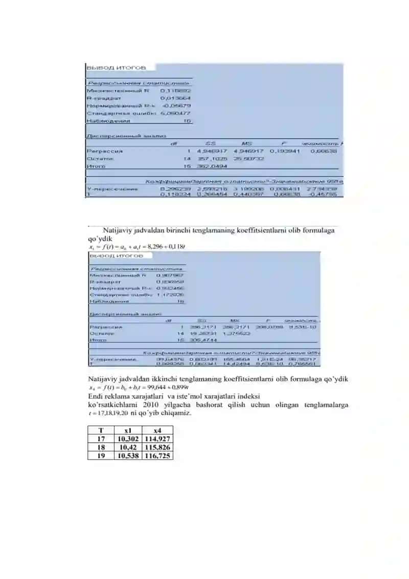 Prognozlash usullari.Trendlarni ekstapolyatsiya usuli 2