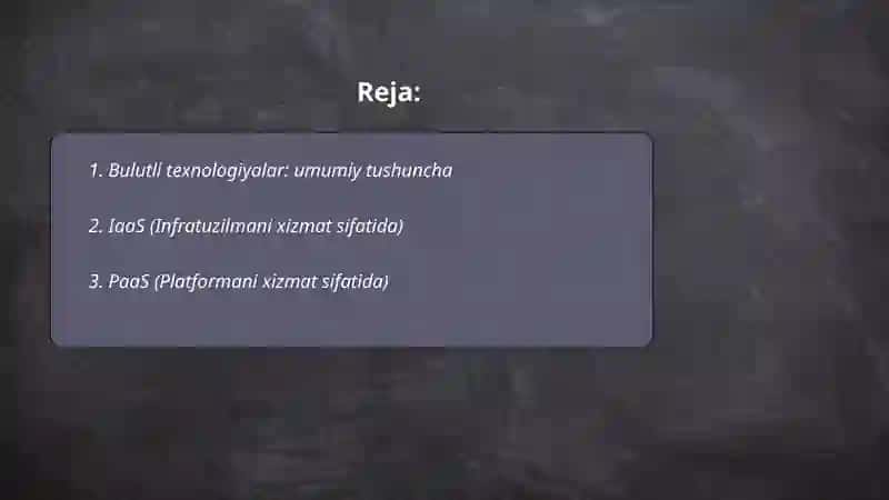 Bulutli texnologiyalar va ularning turlari 2