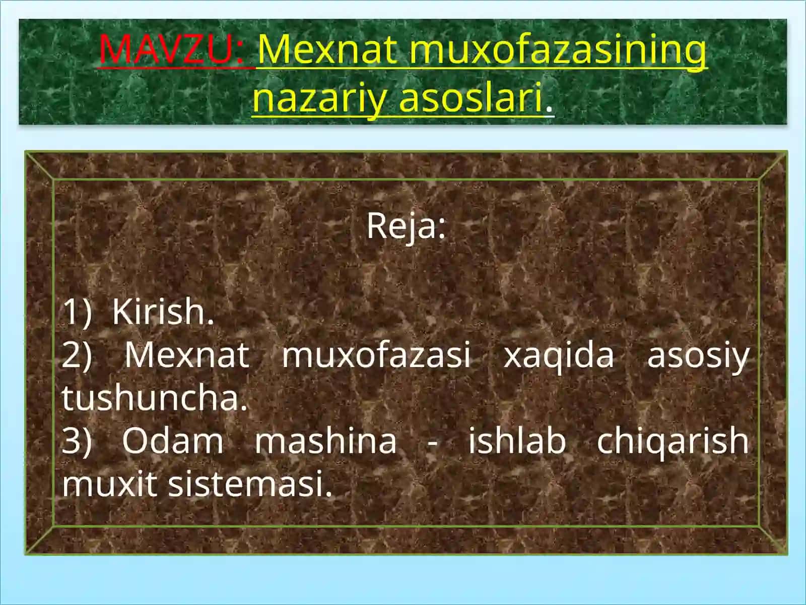 Xayot faoliyati xavfsizligi 2