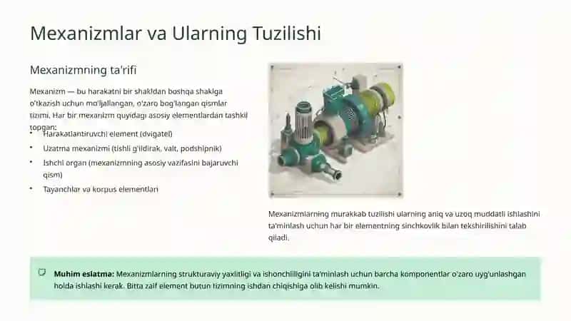 Mexanizmlarni Strukturasini Tekshirishdagi Asosiy Talablar 2