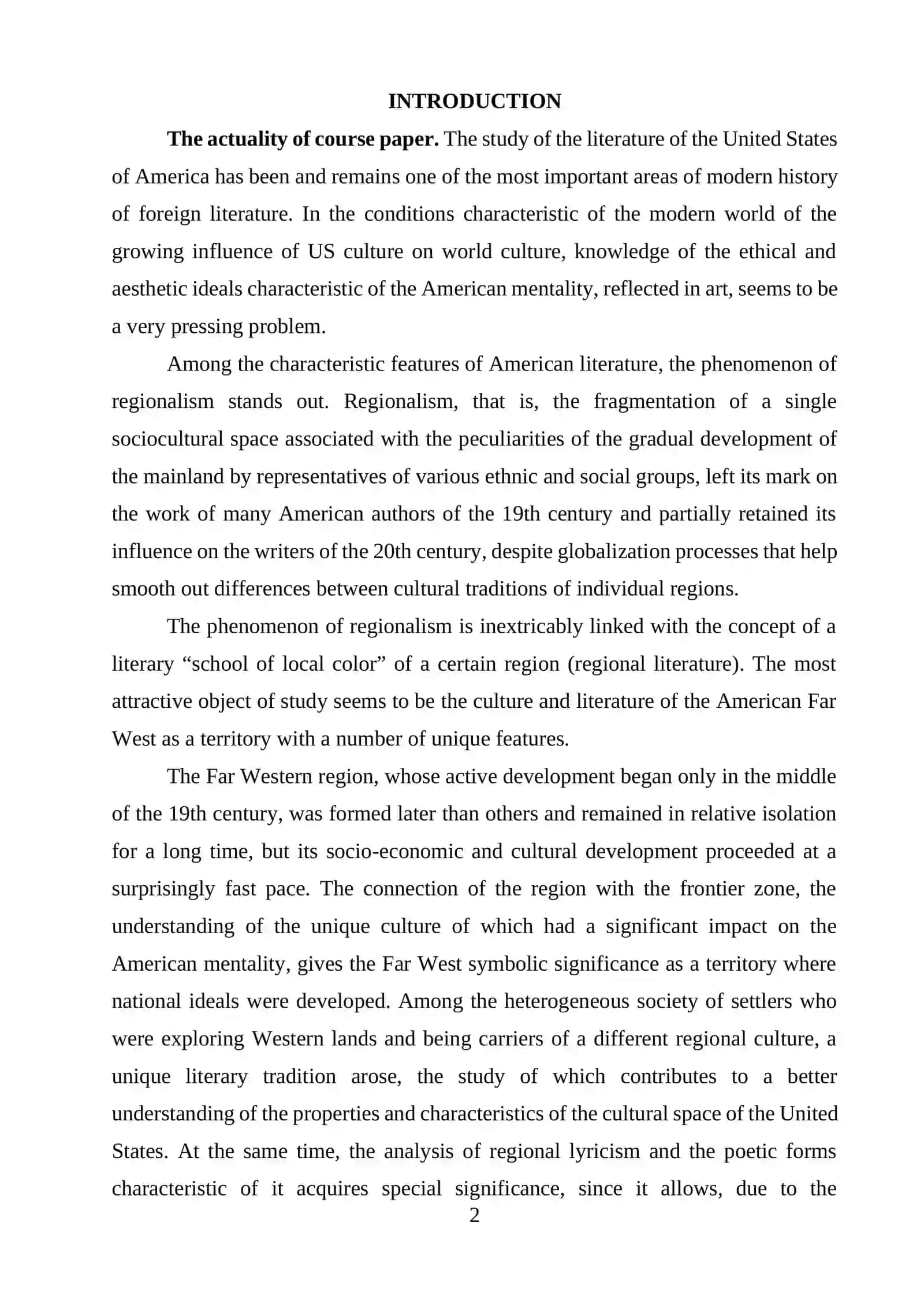 REGIONAL AND NATIONAL FEATURES IN THE POETRY OF THE UNITED STATES OF AMERICA IN THE 19TH CENTURY 2