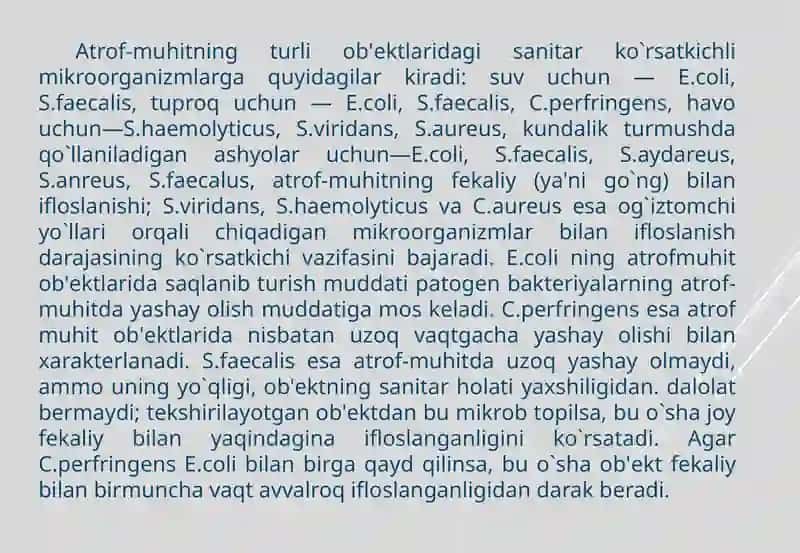 Atrof-muhitdagi sanitarchi-mikroorganizmlarni aniqlash usullari 2