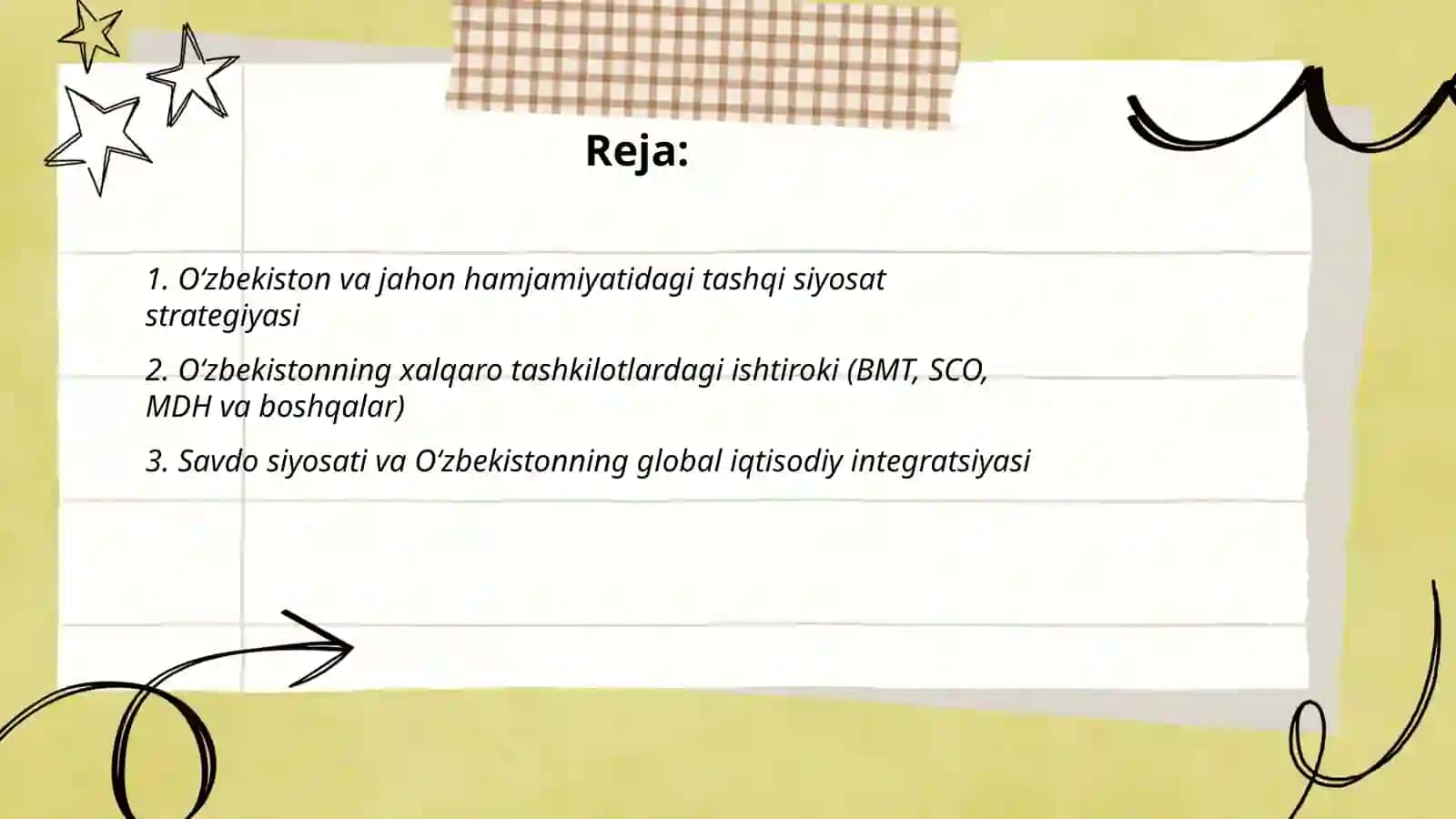 O‘zbekiston va jahon hamjamiyatidagi tashqi siyosat strategiyasi 2