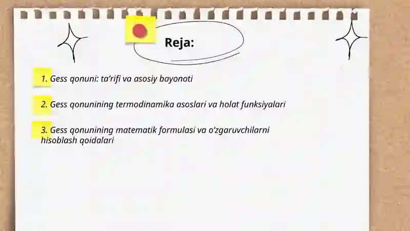 Gess qonuni va undan kelib chiqadigan xulosalar 2