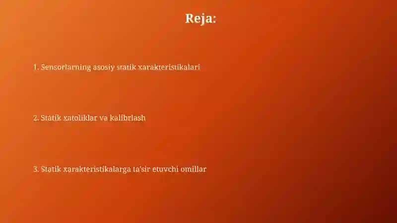 Datchiklarni statik tavsiflari 2