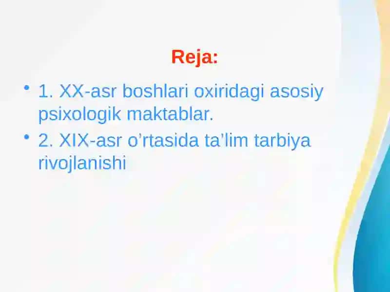 XIX asrning ikkinchi yarmi va XX asr boshlarida ta'lim pedagogik fikrlar 2