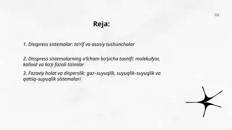 Disspress sistemalarning fizik-kimyosi, ularning tasniflanishi 2