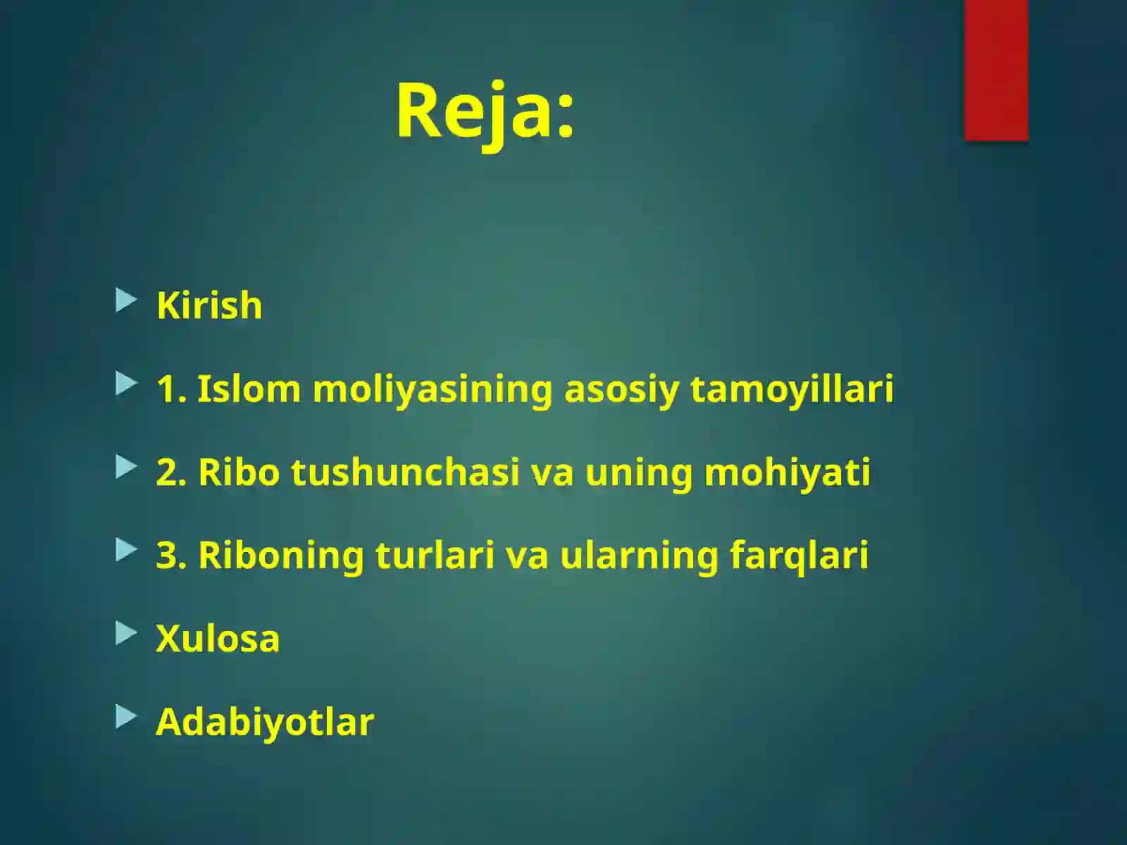 Islom moliyasida ribo tushunchasi 2
