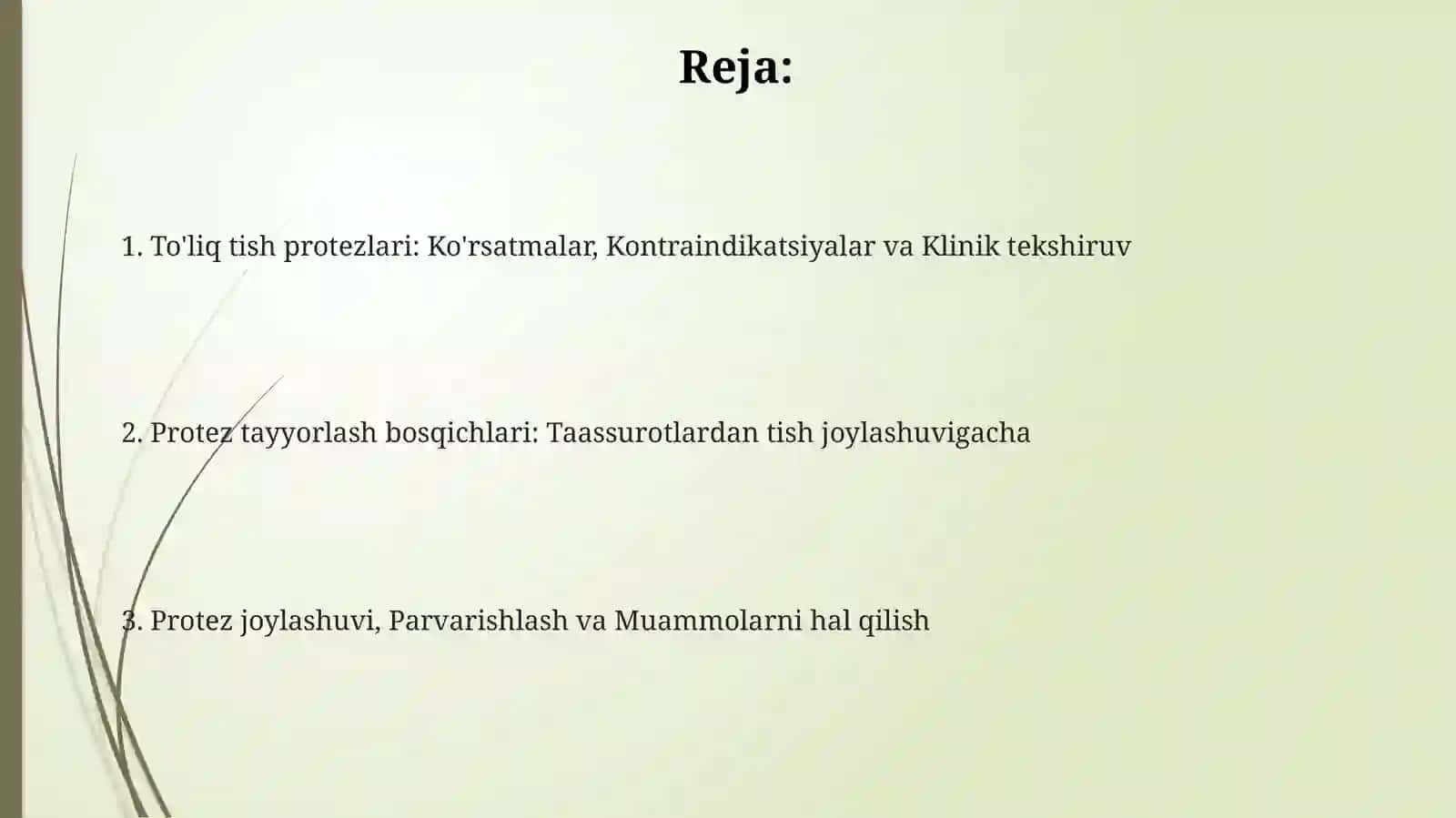 Umumiy protezlar 2