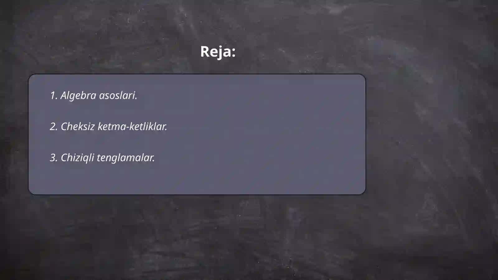Algebra asoslari 2