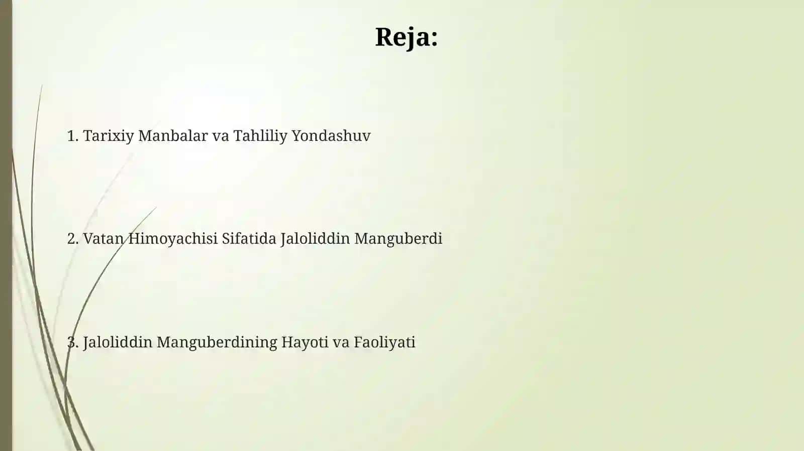 Jaloliddin Manguberdi vatan himoyachisi tahliliy taqdimoti 2