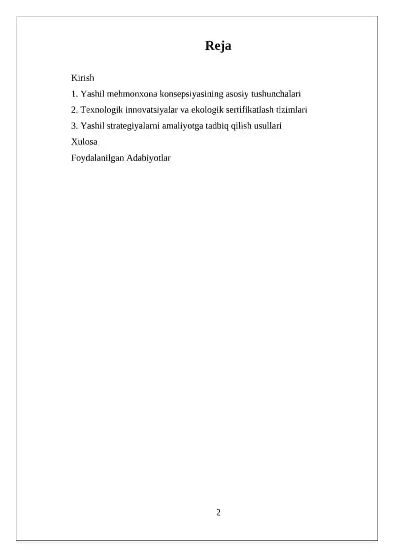 YASHIL MEHMONXONA KONSEPSIYASINI TARĢIB QILISH STRATEGIYALARI 2