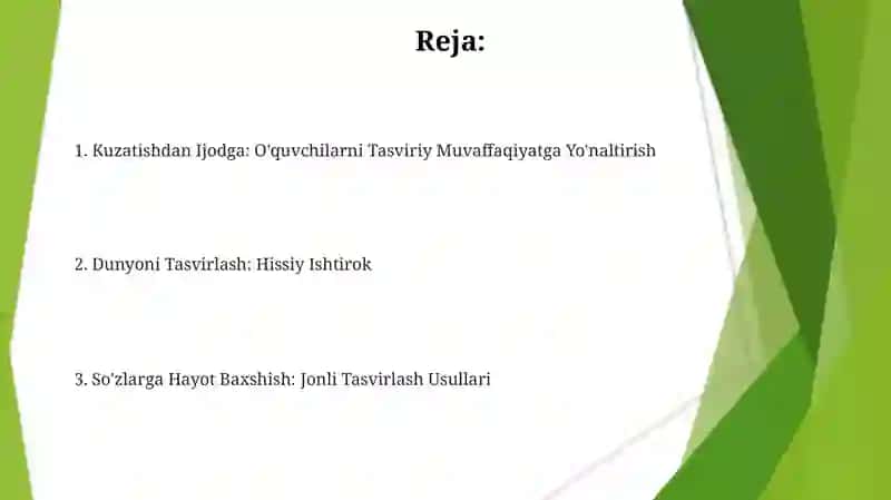 Tasviriy faoliyatga o'rgatishning metod va usullari 2