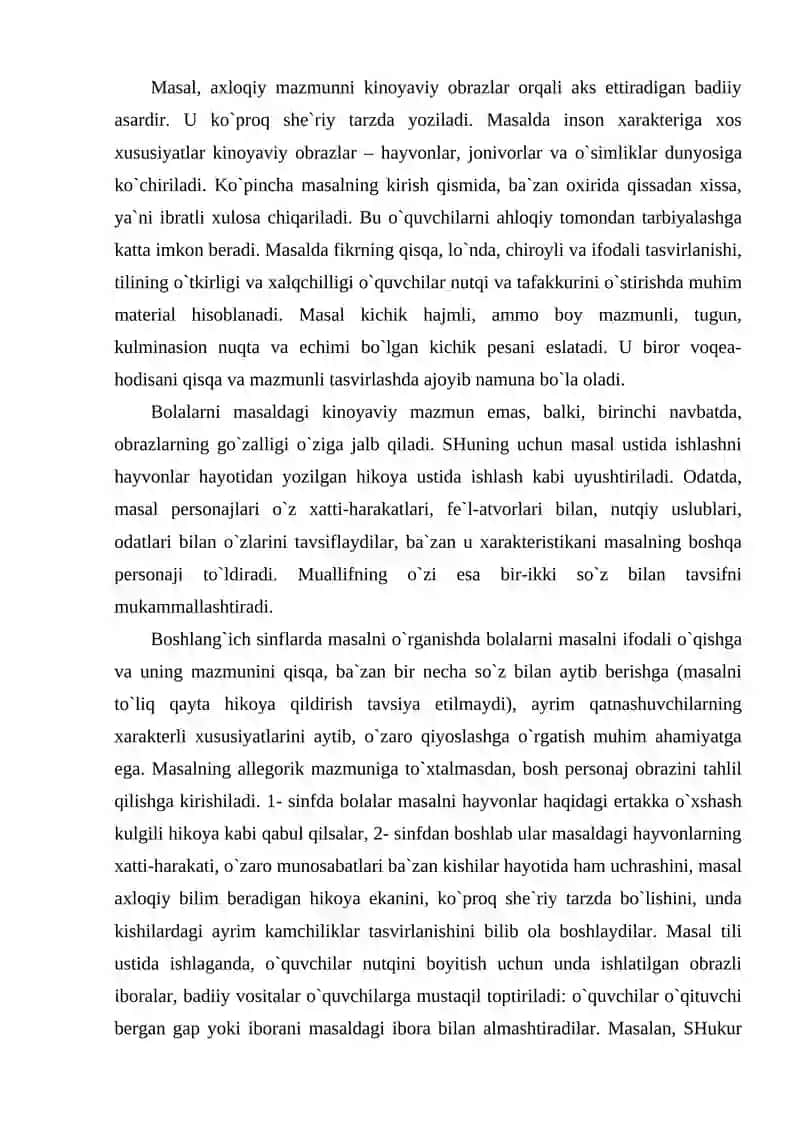 Masal o`qish metodikasi 2