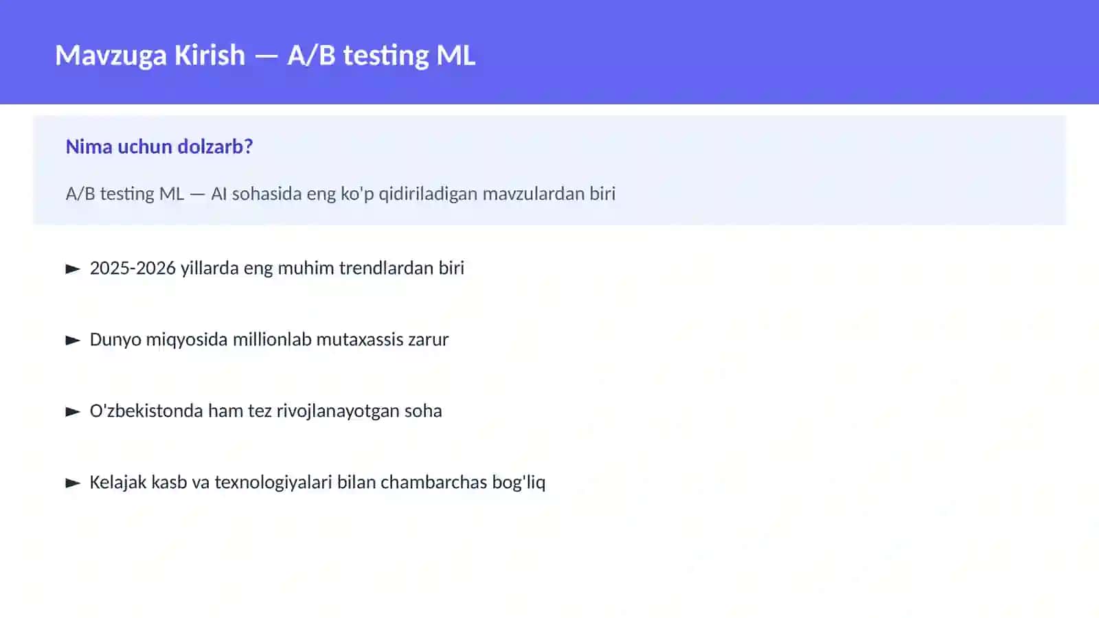 A/B testing ML 2