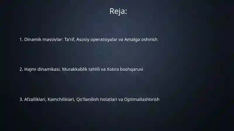 Dinamik massivlar 2